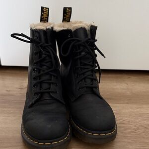 Dr. Martens Black Women's Fur-Lined Boots